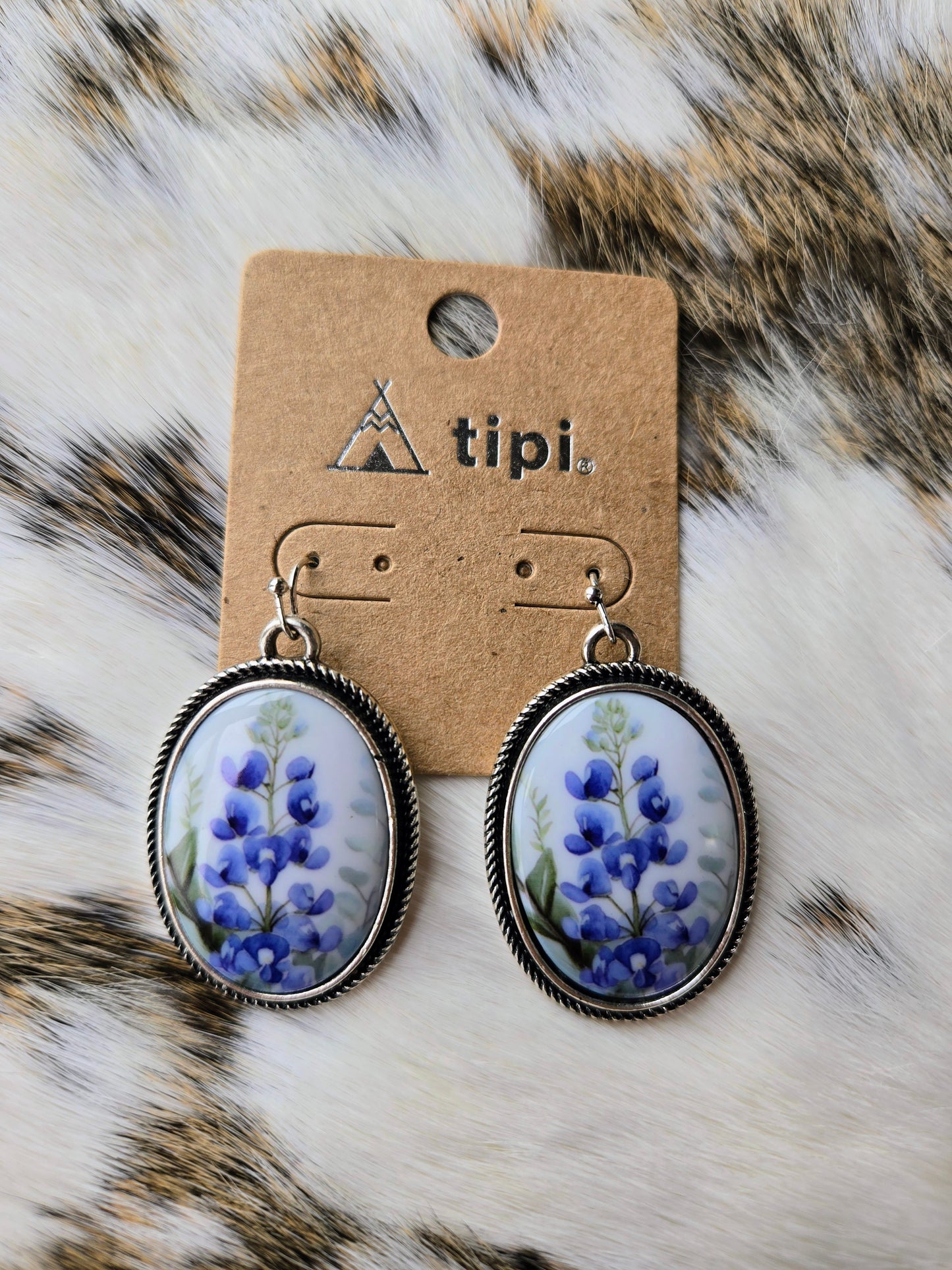 Blue bonnet earrings