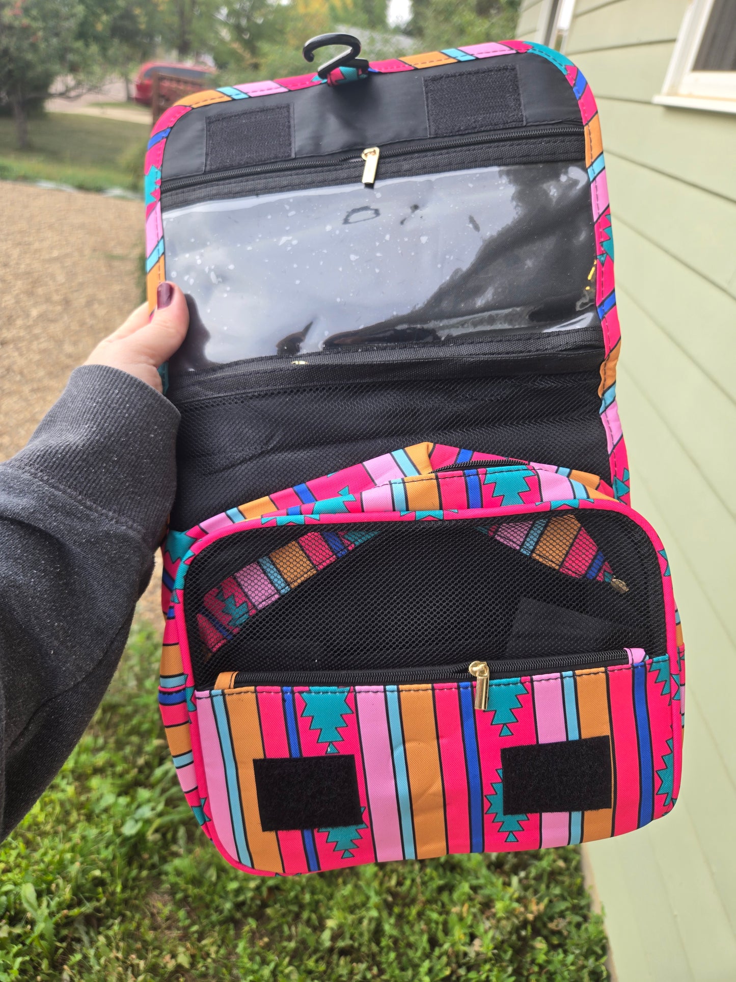 Pink Aztec travel case