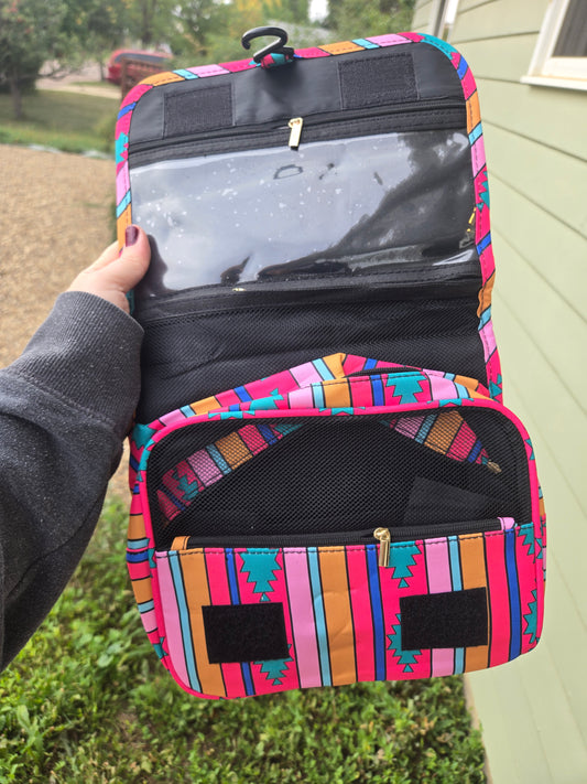 Pink Aztec travel case