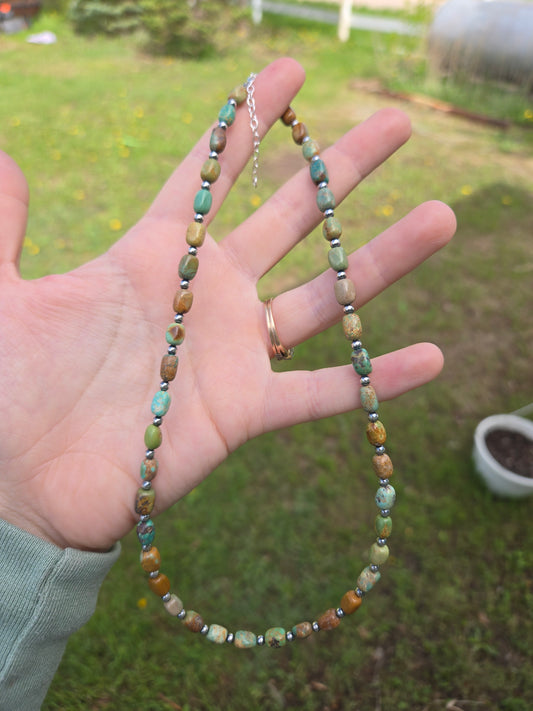 Turquoise and sterling pearls