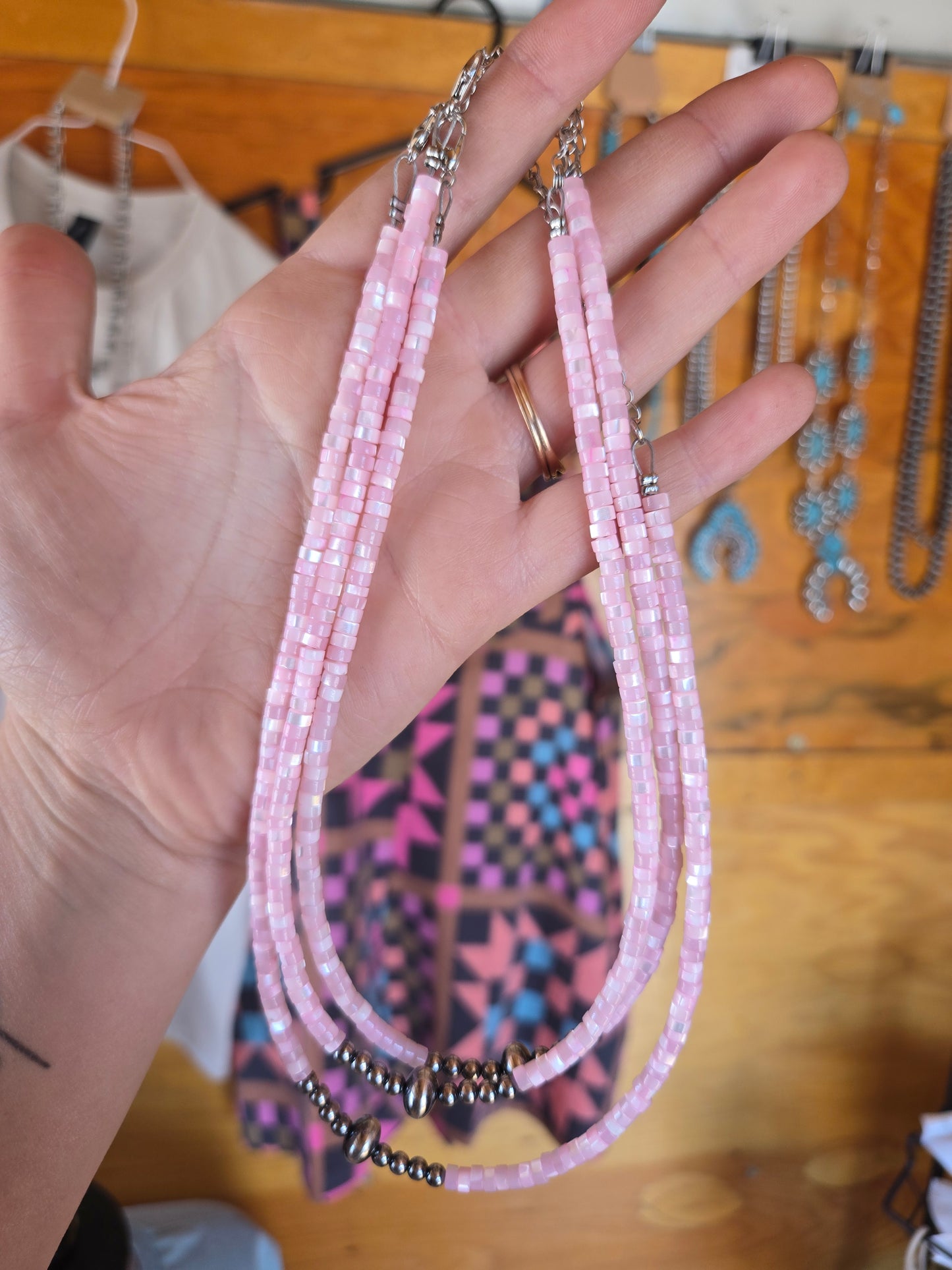 Pink sterling choker