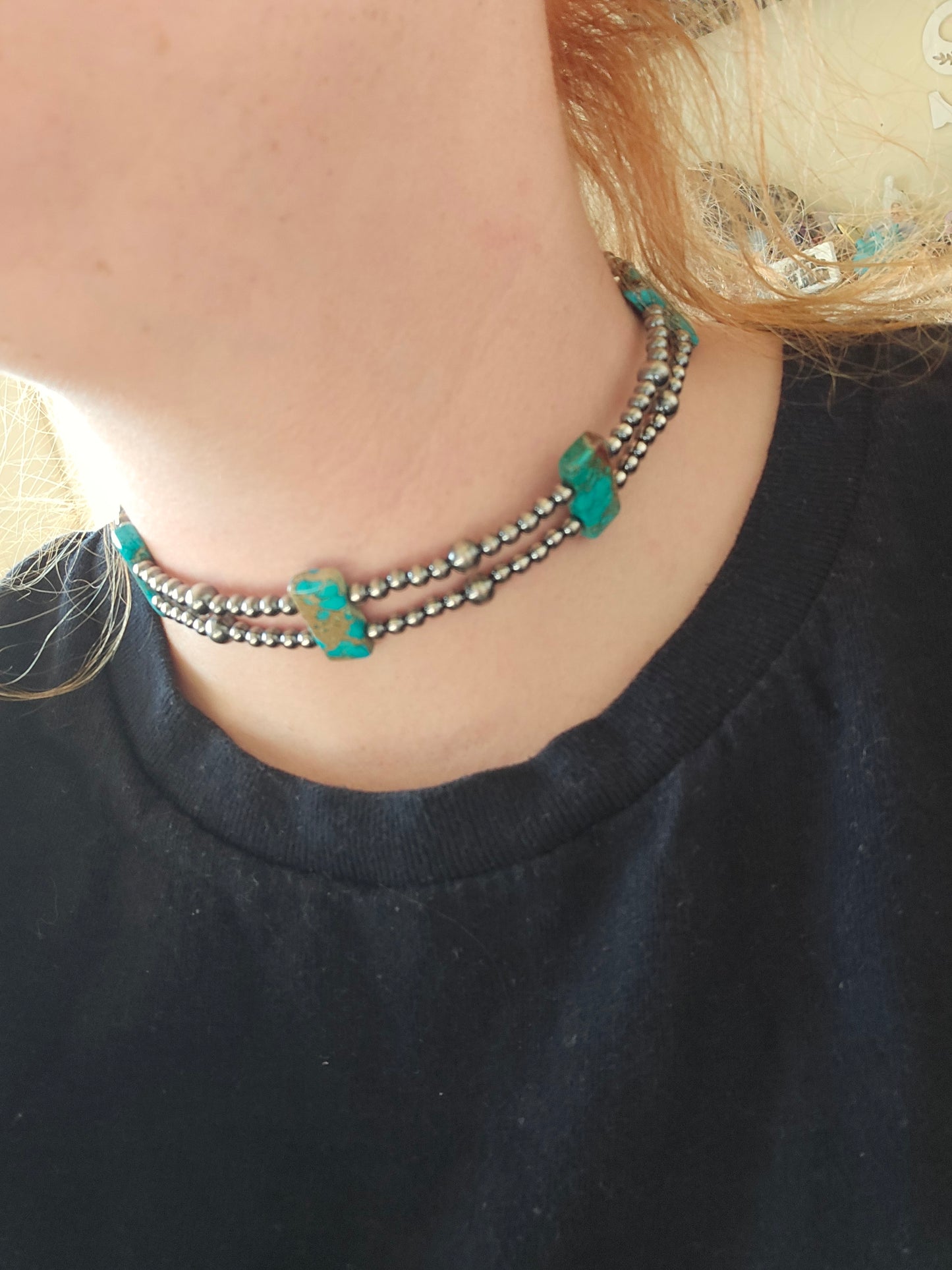 Sterling and turquoise choker