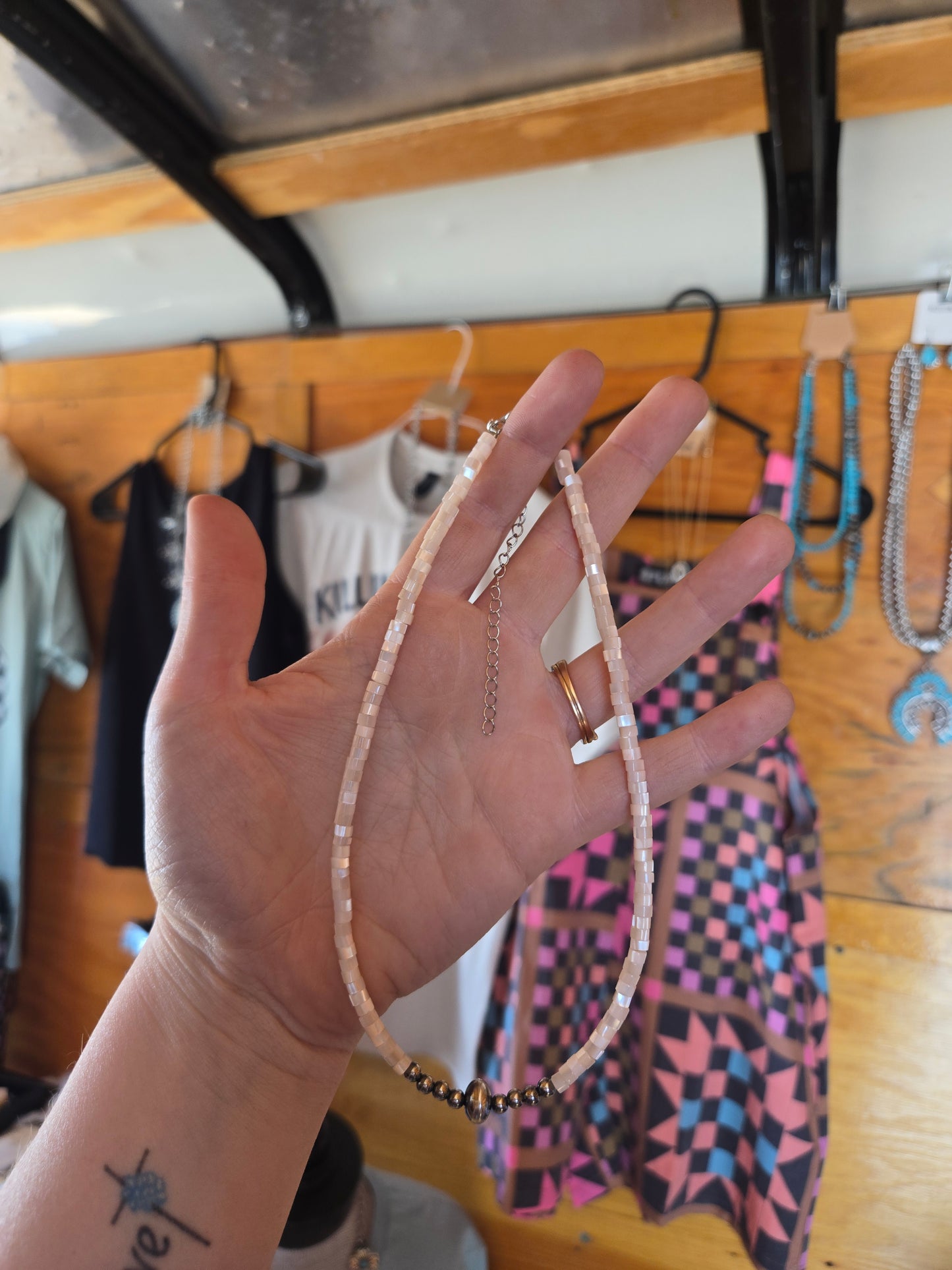 Cream sterling choker