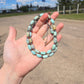 Aqua terrace agate and sterling pearls