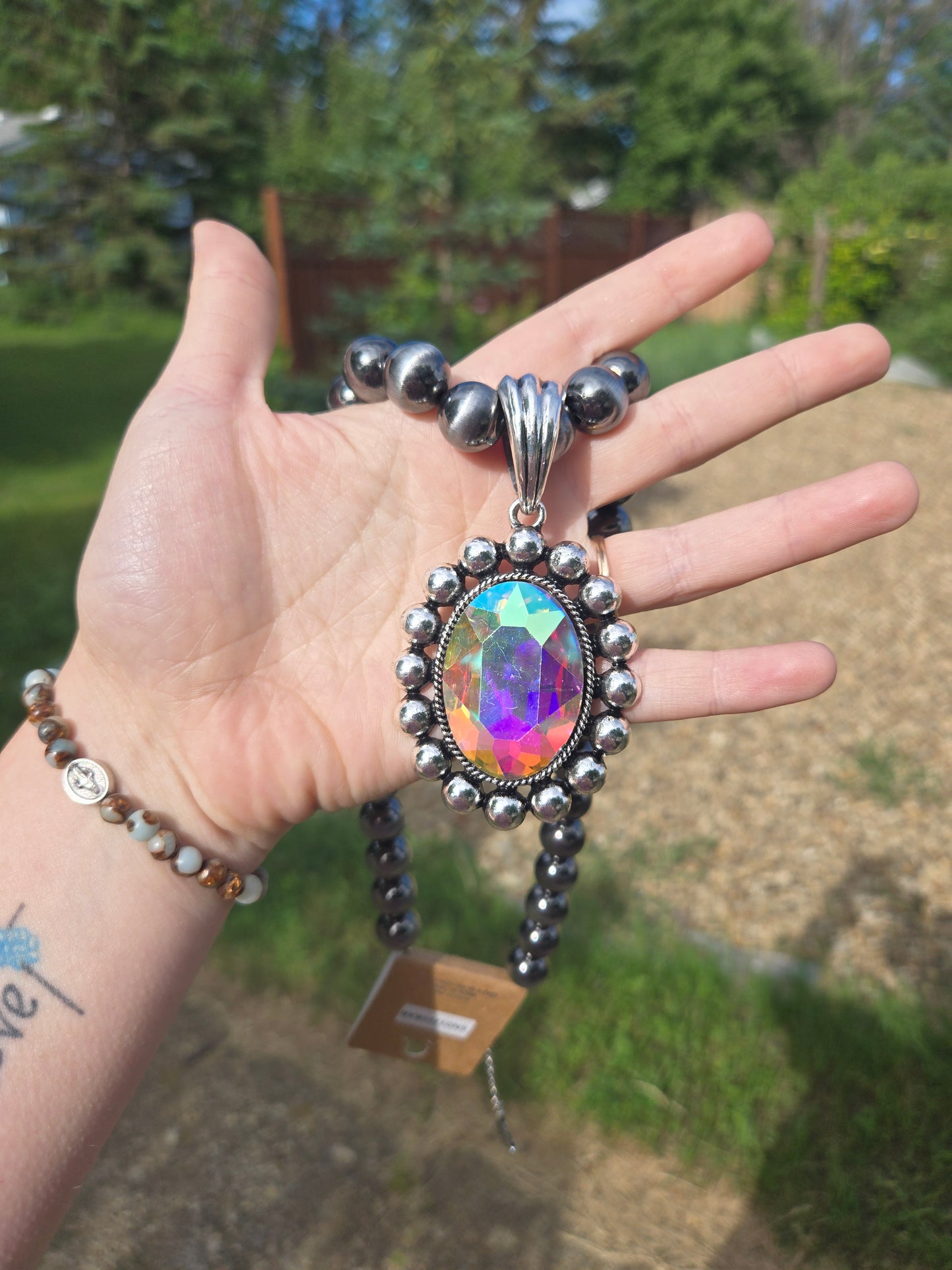 Large gem necklace