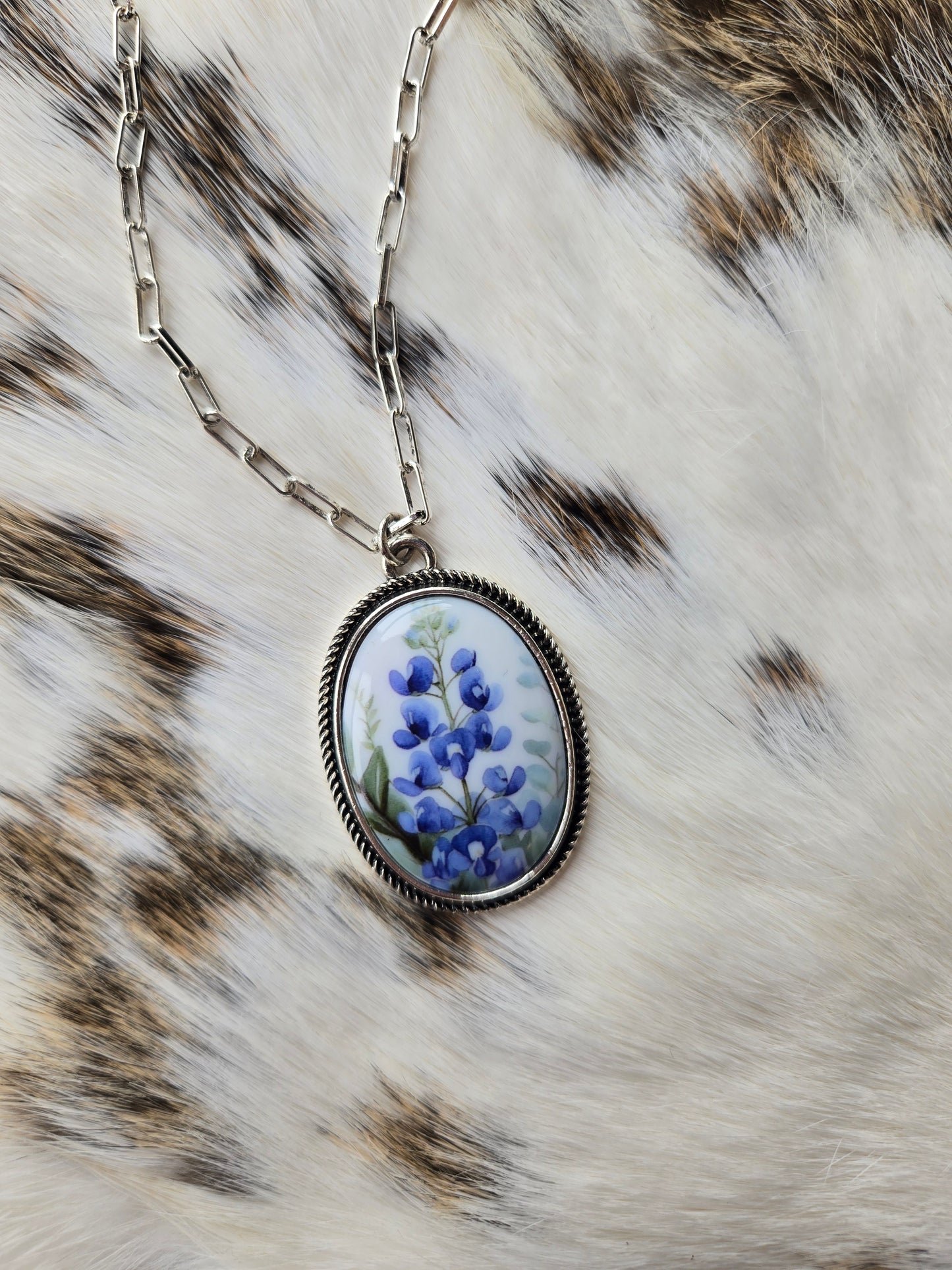 Blue bonnet necklace