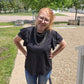 Black ruffle tee