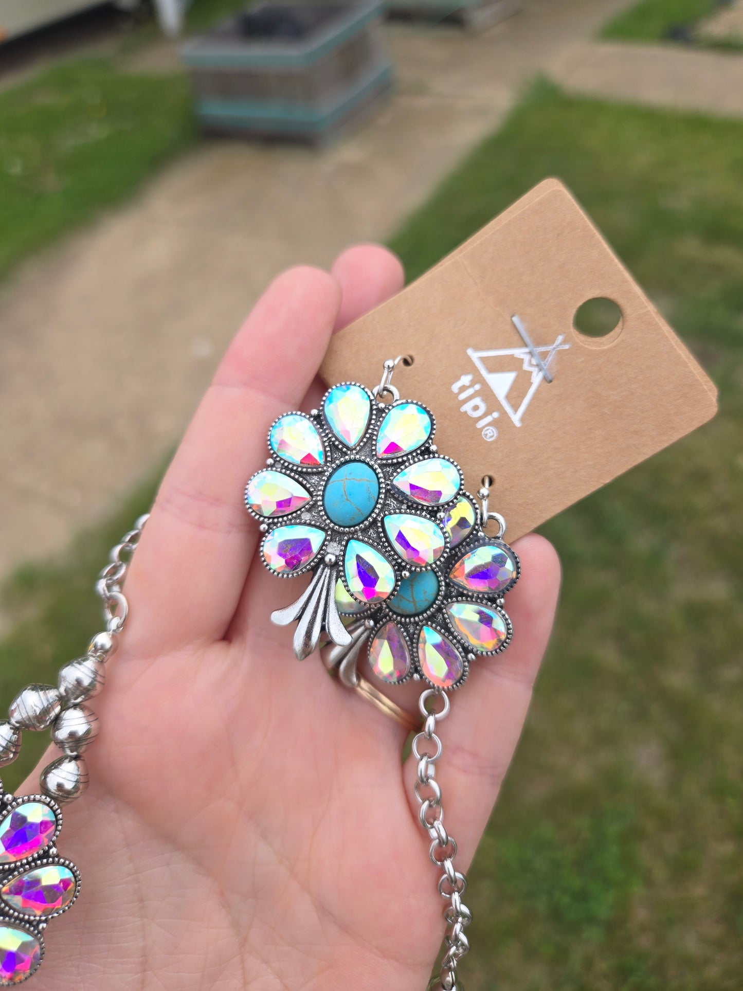 Turquoise and crystal squash