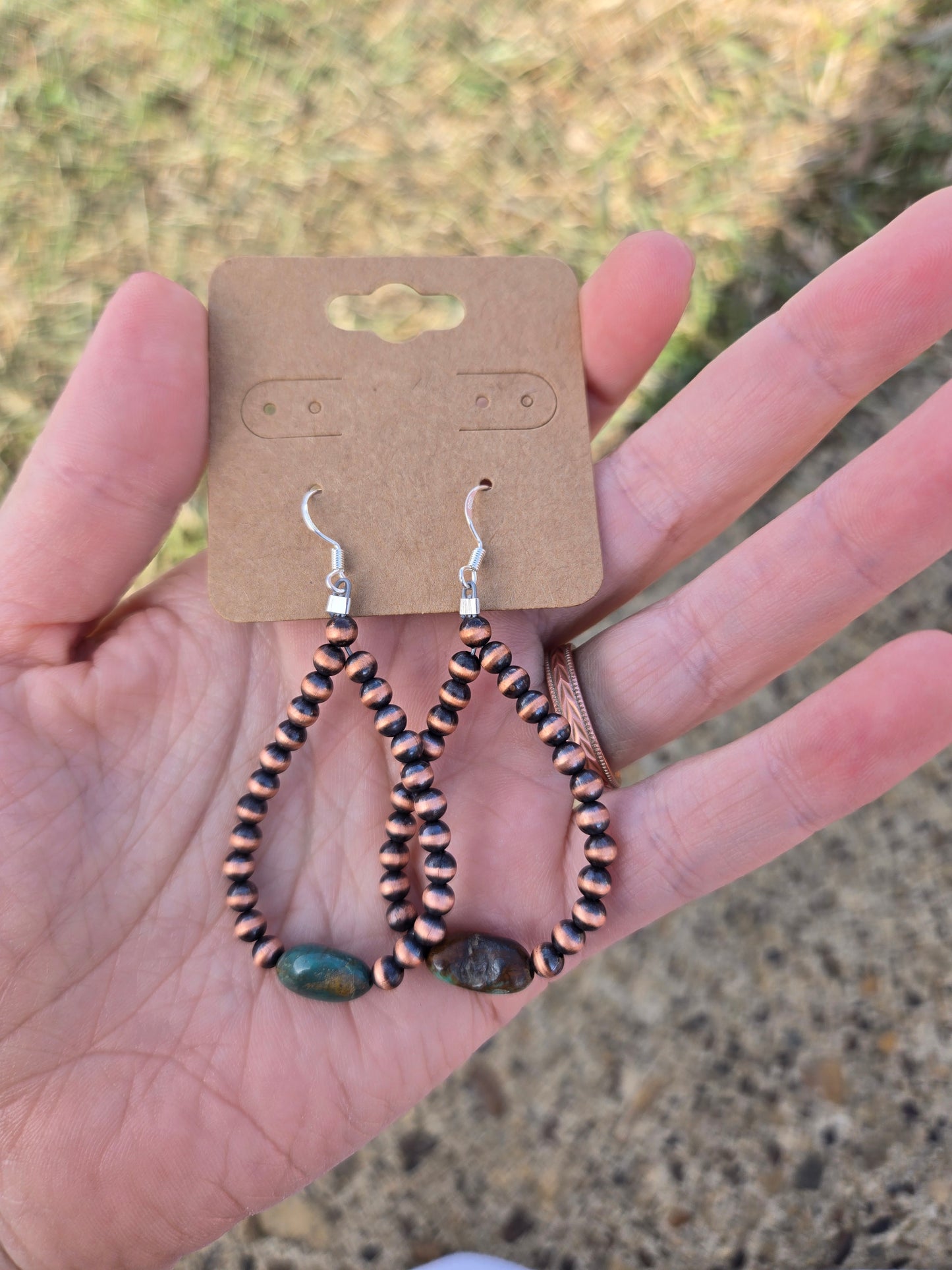 Copper and turquoise earrings