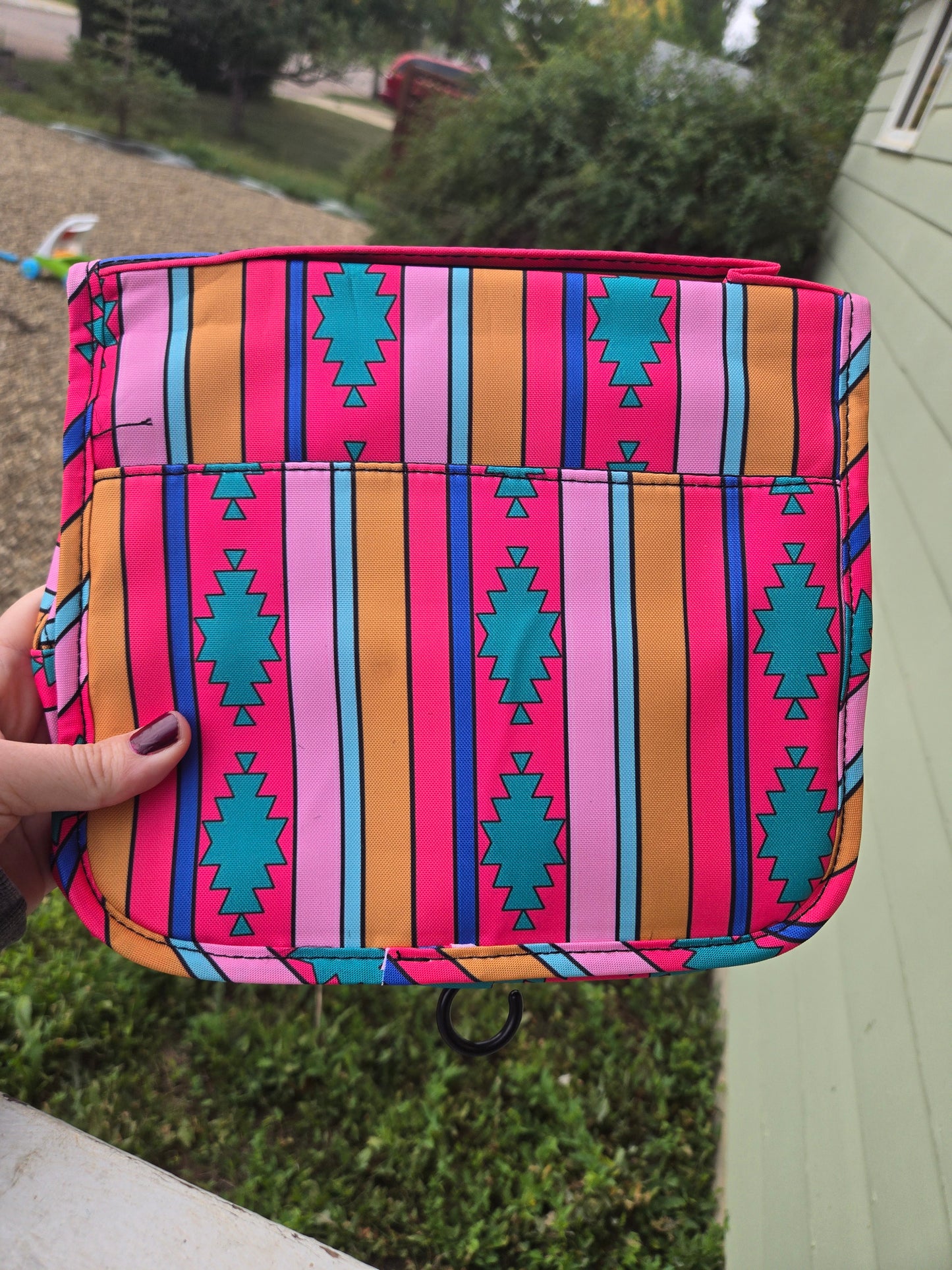 Pink Aztec travel case
