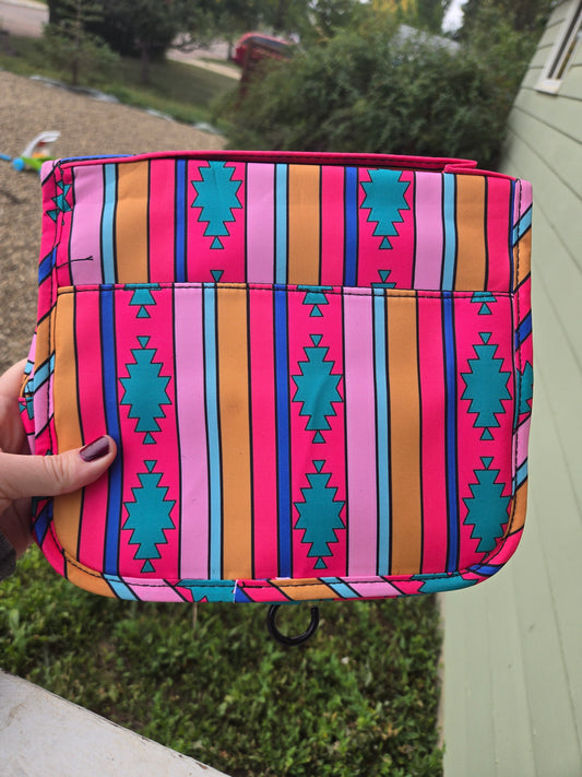 Pink Aztec travel case