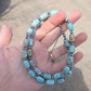 Aqua terrace agate and sterling pearls