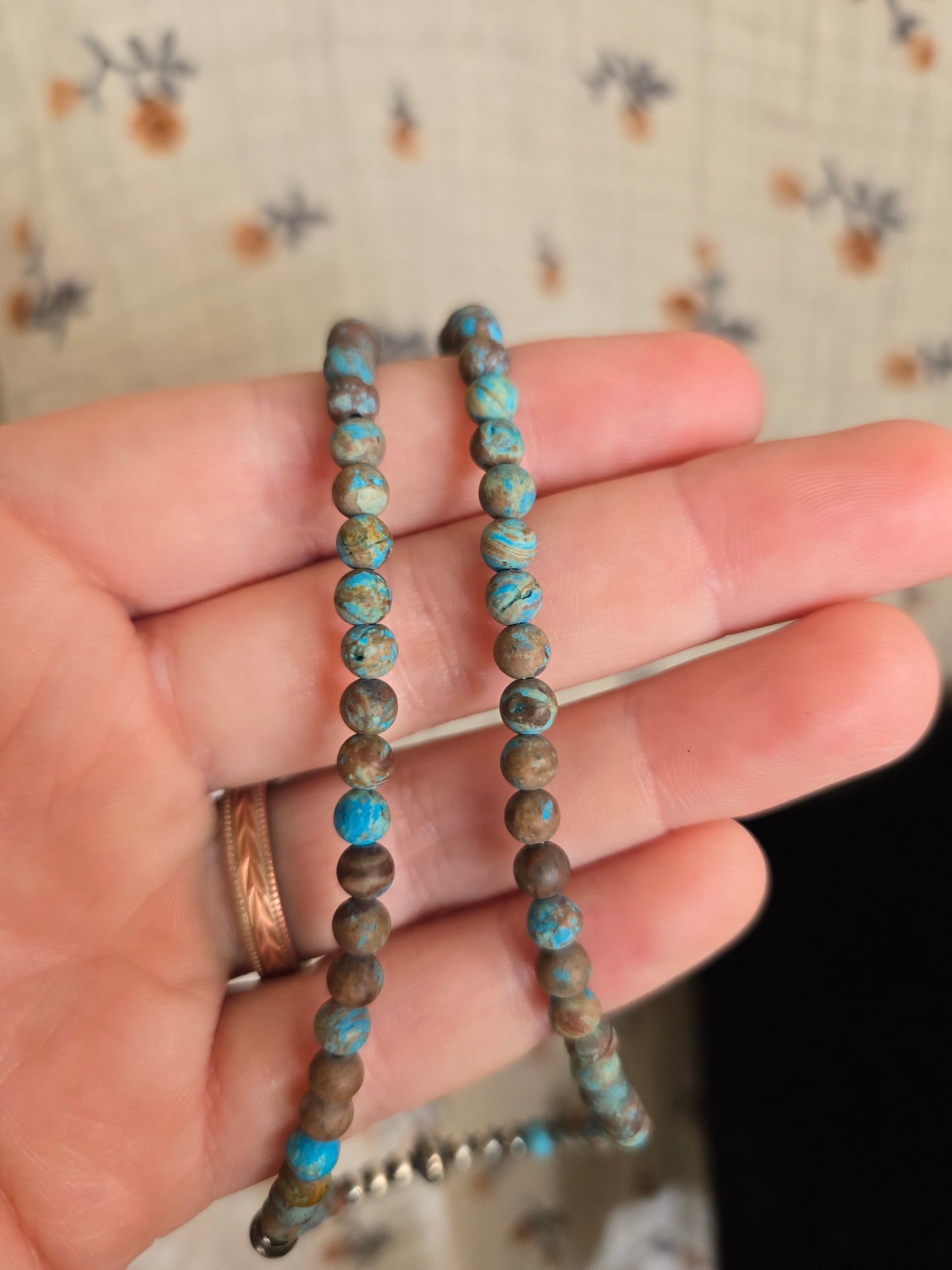 Rainbow calsilcia and sterling pearls