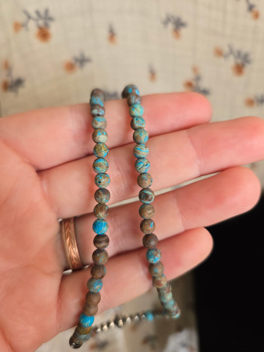 Rainbow calsilcia and sterling pearls