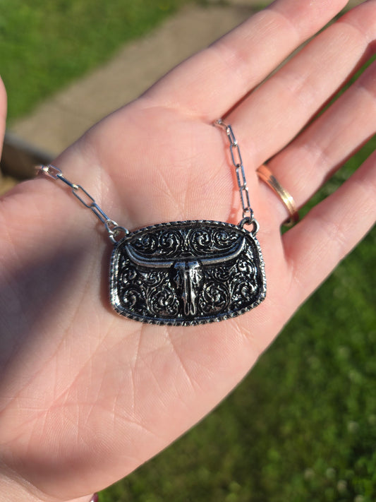 Longhorn buckle necklace