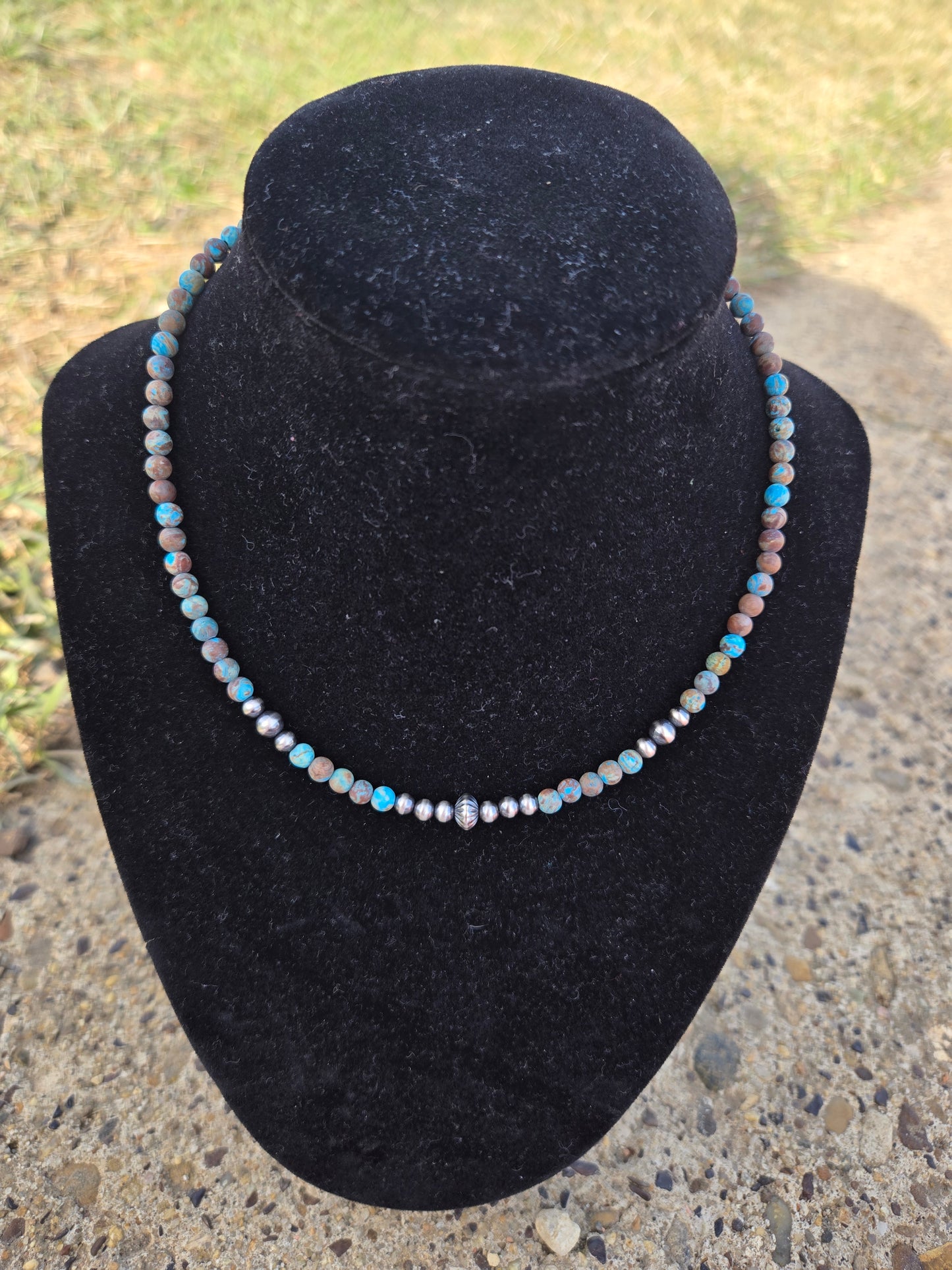 Rainbow calsilcia and sterling pearls