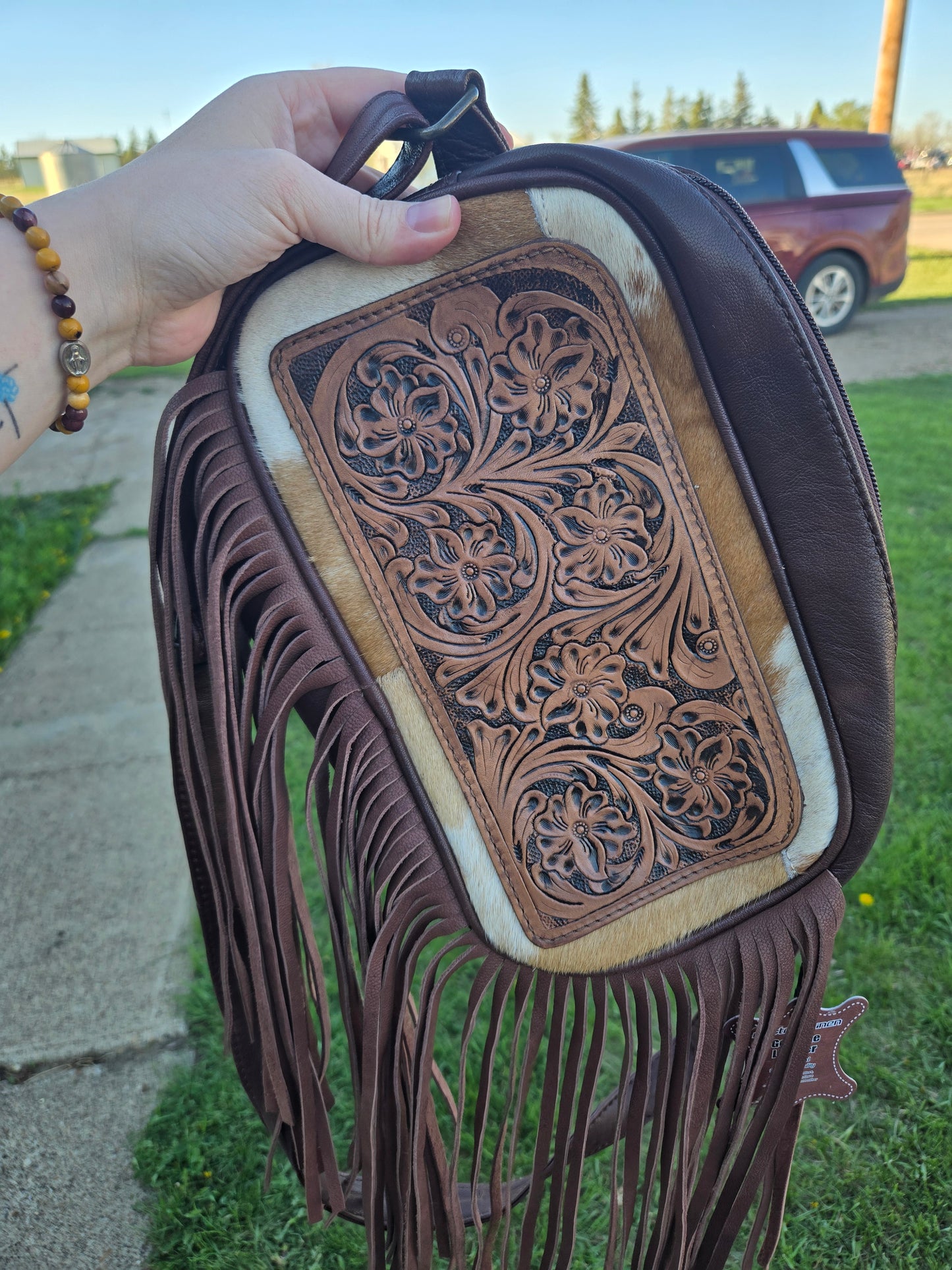 Fringe cross body bag