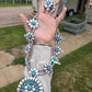 Turquoise and crystal squash