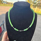Dyed jade and sterling pearls