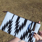 Aztec fabric and leather clutch
