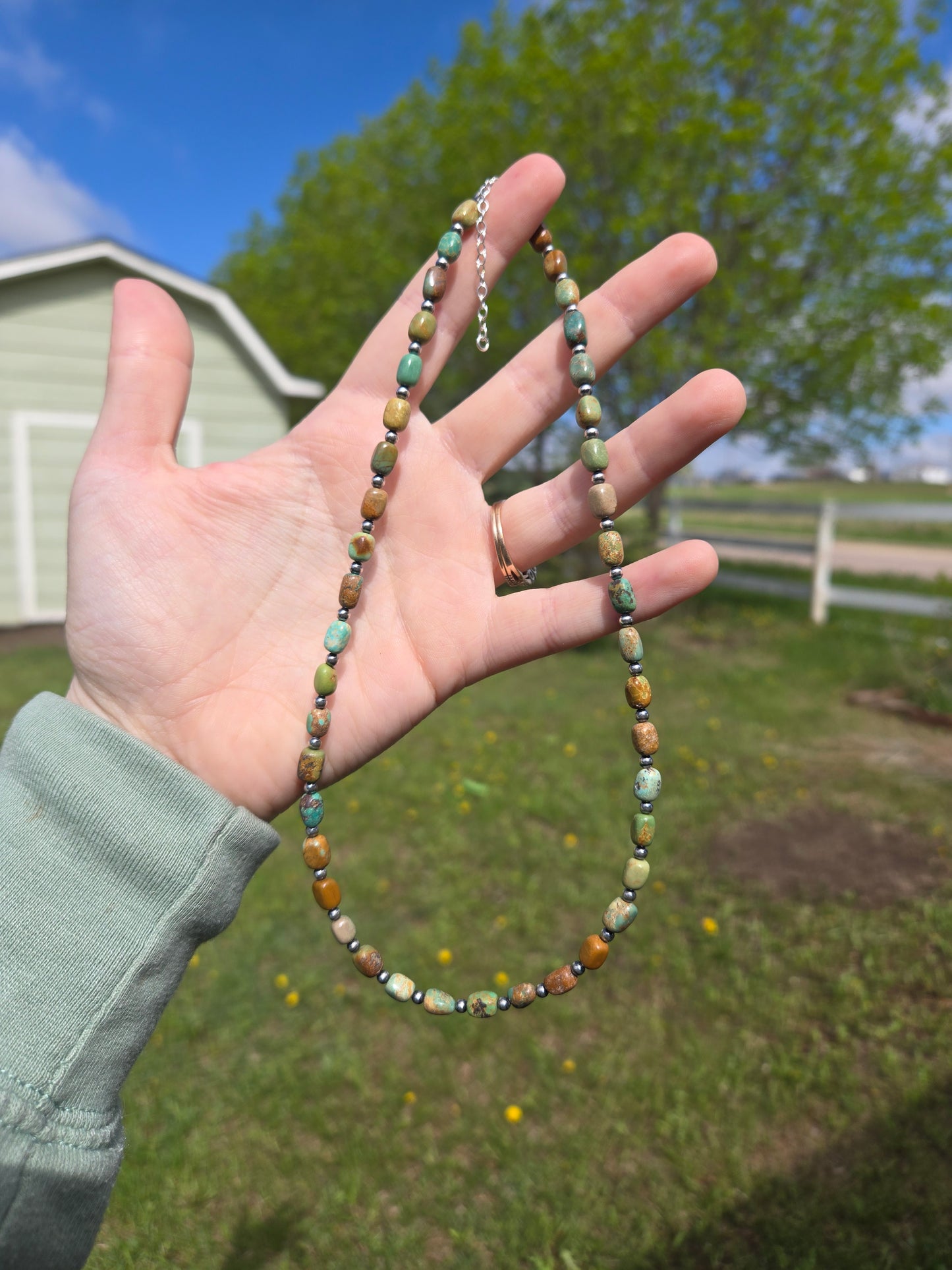 Turquoise and sterling pearls
