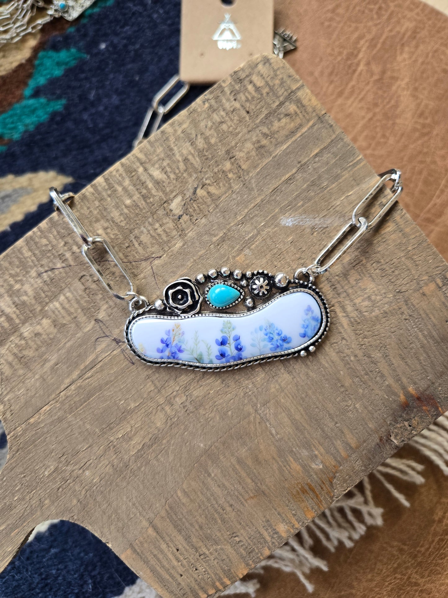 Blue bonnet necklace