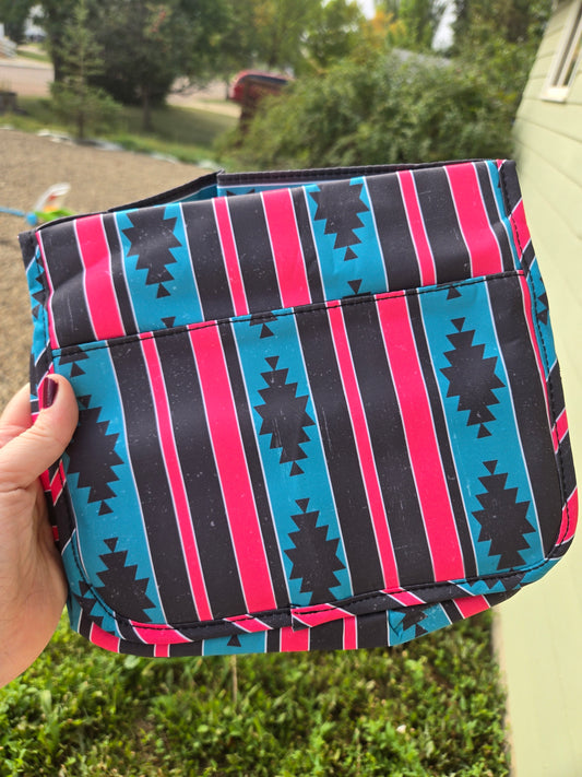 Teal aztec travel case