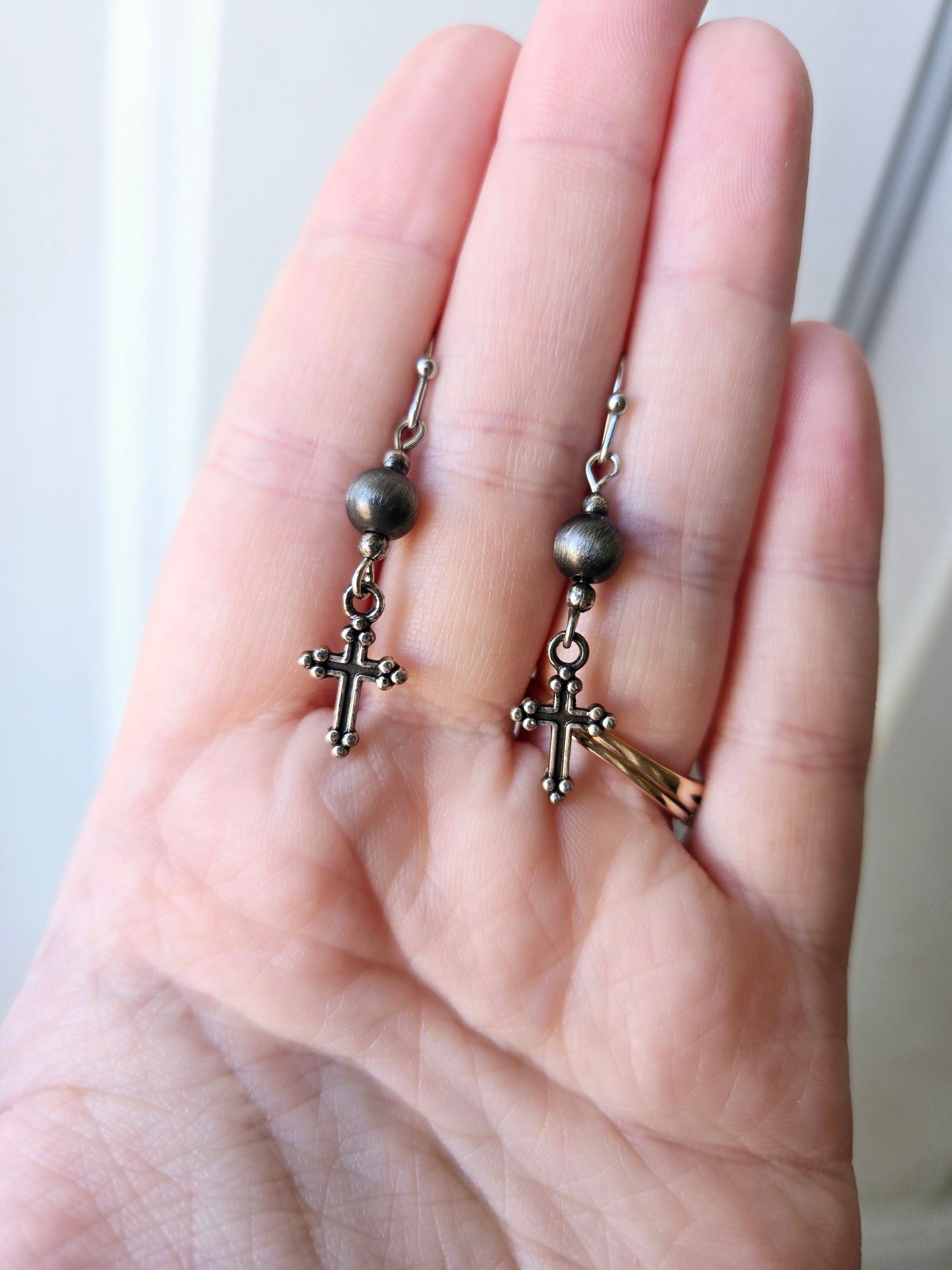 Mini cross earrings