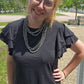 Black ruffle tee