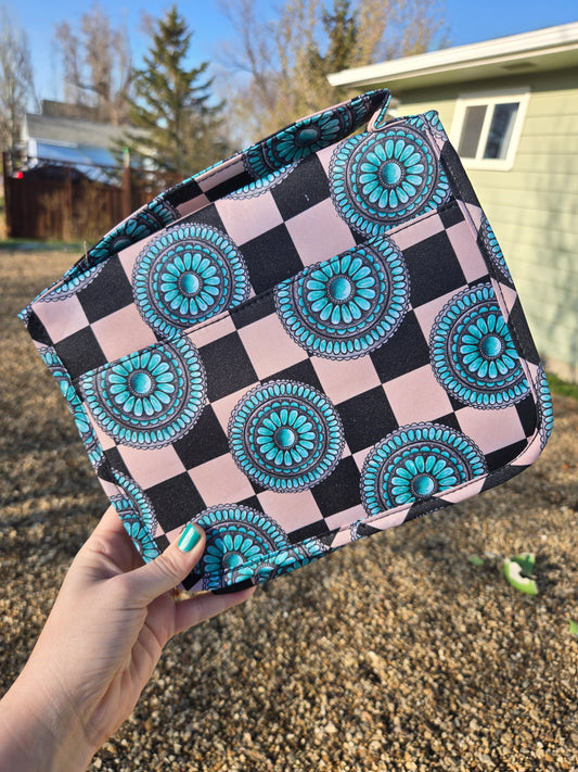 Checker concho travel case