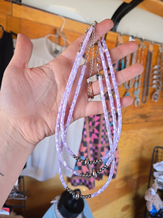 Purple and sterling pearls