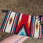 Aztec fabric and leather clutch wallet