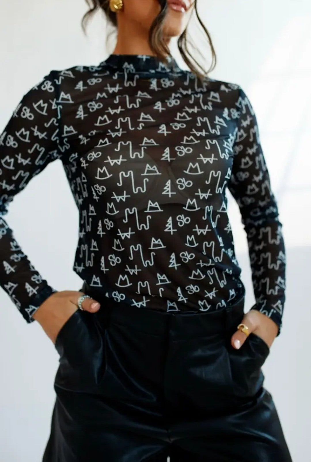 Branded mesh shirt